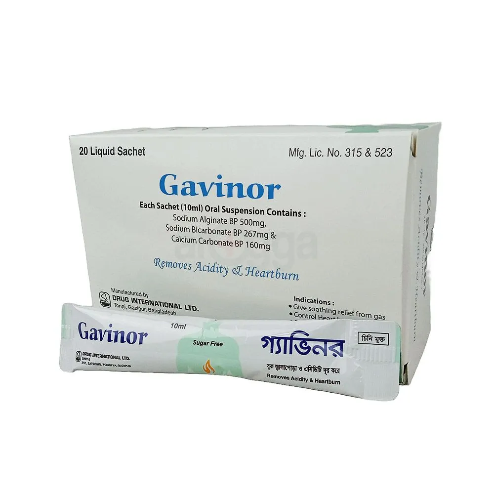 Gavinor 500mg+267mg+160mg/10ml Sachet