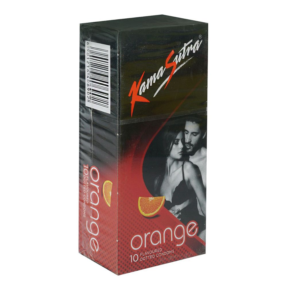 Kamasutra Orange Flavoured Dotted Condoms 10's Pack  