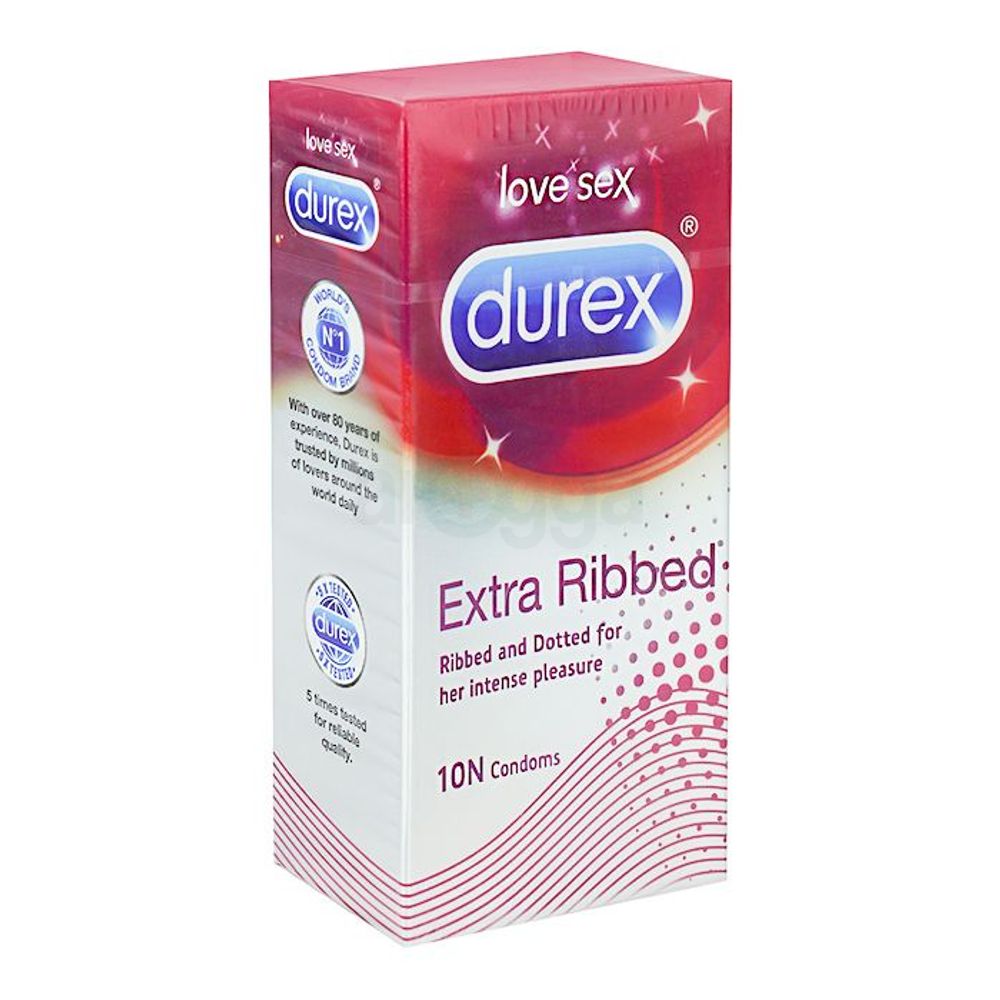 Durex Extra Ribbed Condom 10's Pack  