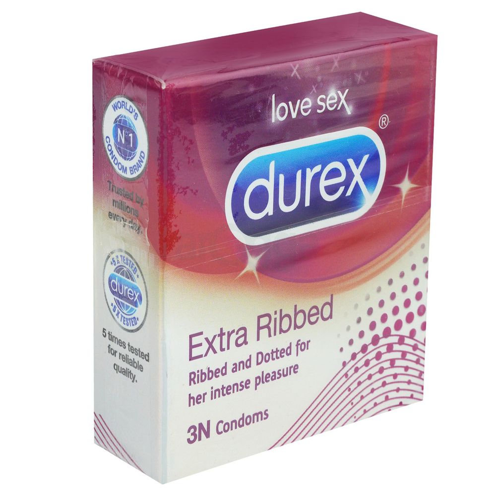 Durex Extra Ribbed Condom 3's Pack  