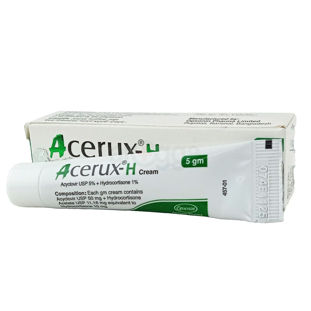 Acerux-H 5gm+1gm/100gm Cream