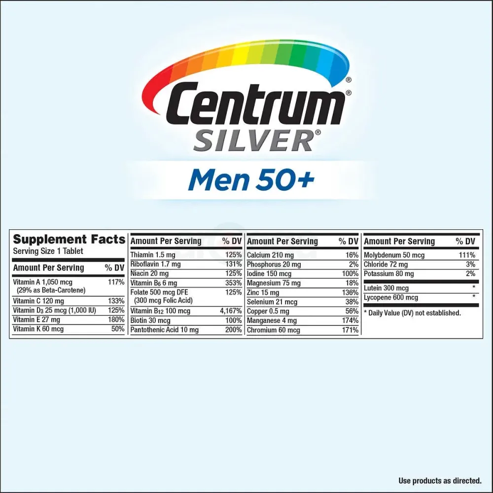 Centrum Silver for Men 50+ Multivitamin Multimineral 275 Tablets  
