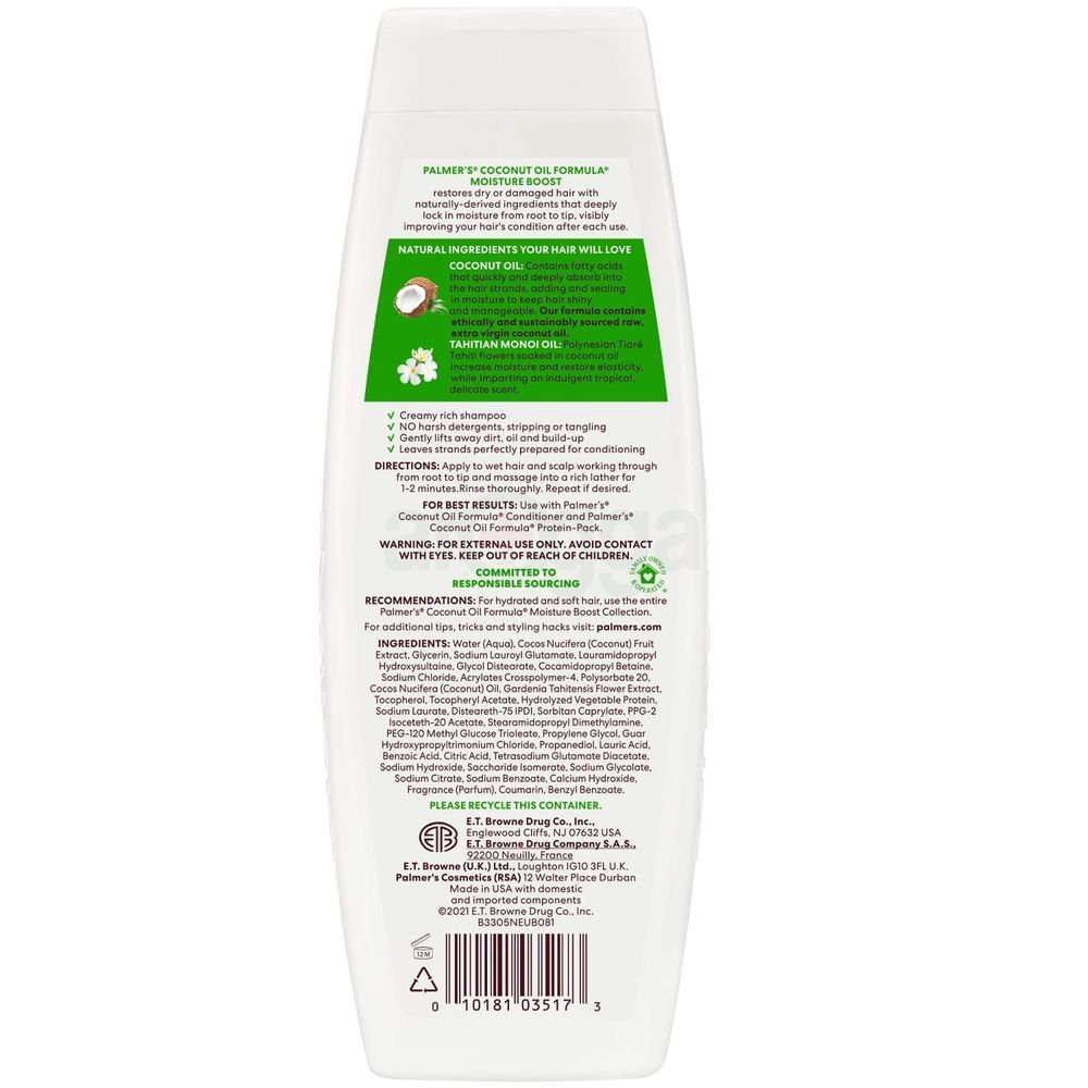 Palmer's Coconut Oil with Vitamin E Formula Moisture Boost Shampoo for Dry, Damaged or Coloured Treated Hair  