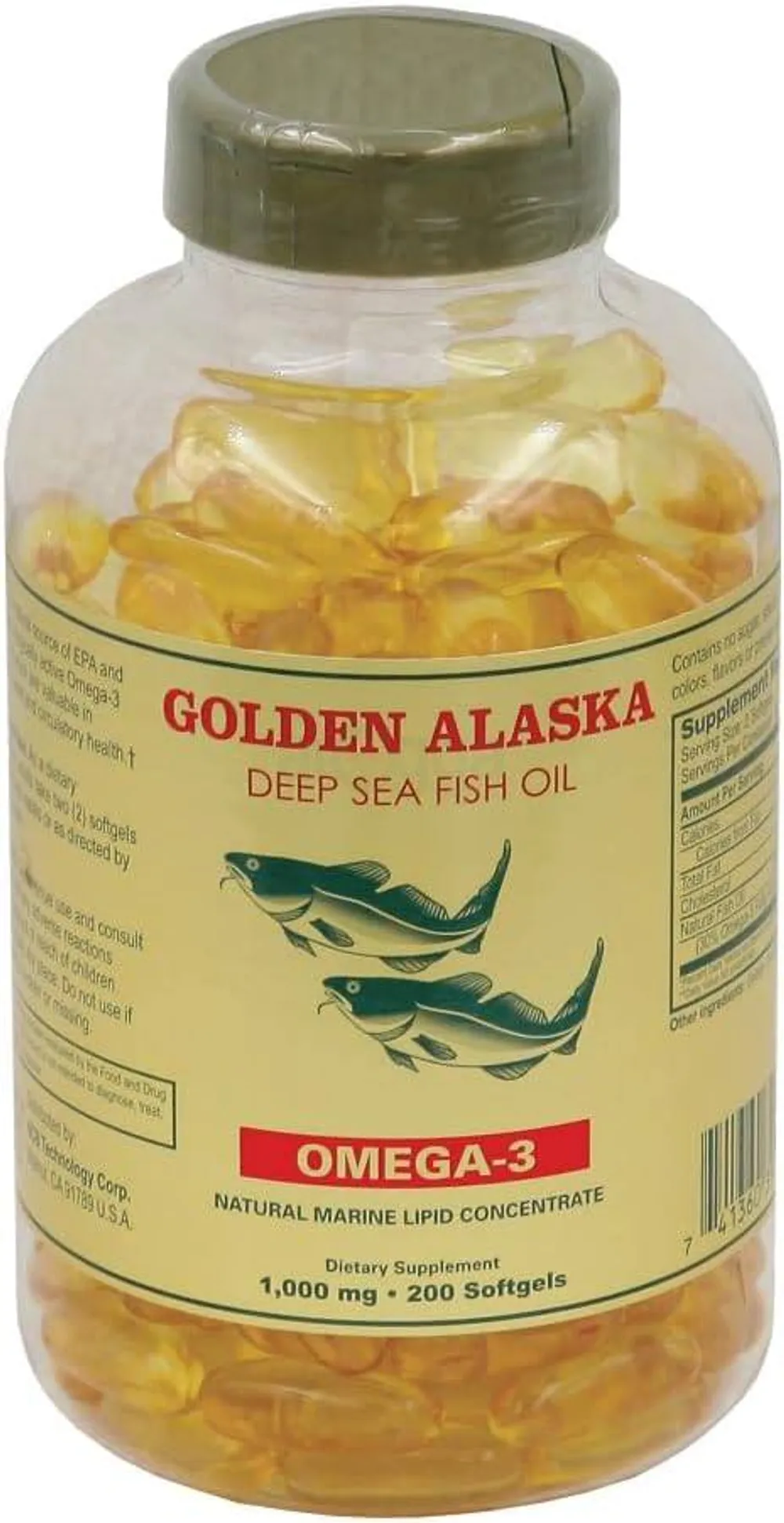 Golden Alaska Deep Sea Fish Oil Omega 3 EPA & DHA For Improve Heart Bone & Joint Health Lower Cholesterol  