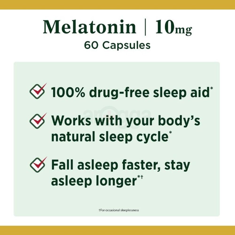 Nature's Bounty Melatonin for Relaxation & Sleep 10mg, 60 Capsules  