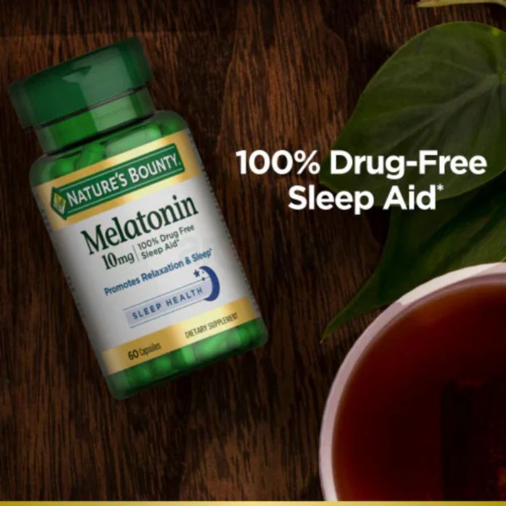 Nature's Bounty Melatonin for Relaxation & Sleep 10mg, 60 Capsules  