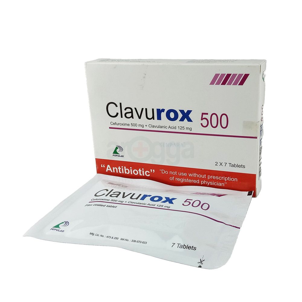 Clavurox 500mg+125mg Tablet