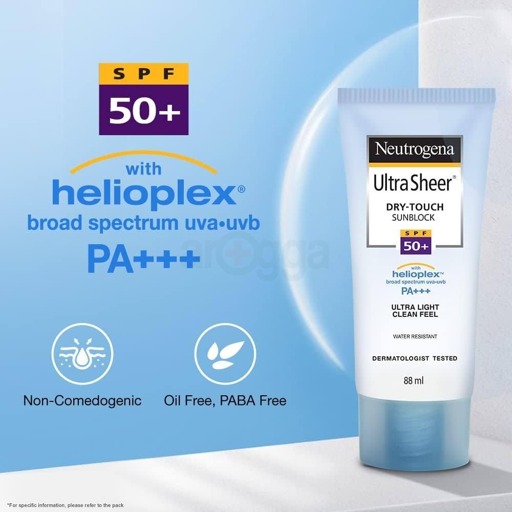 Neutrogena Ultra Sheer Dry-Touch Sunblock SPF50+ PA+++ for Ultra Light Clean Feel  