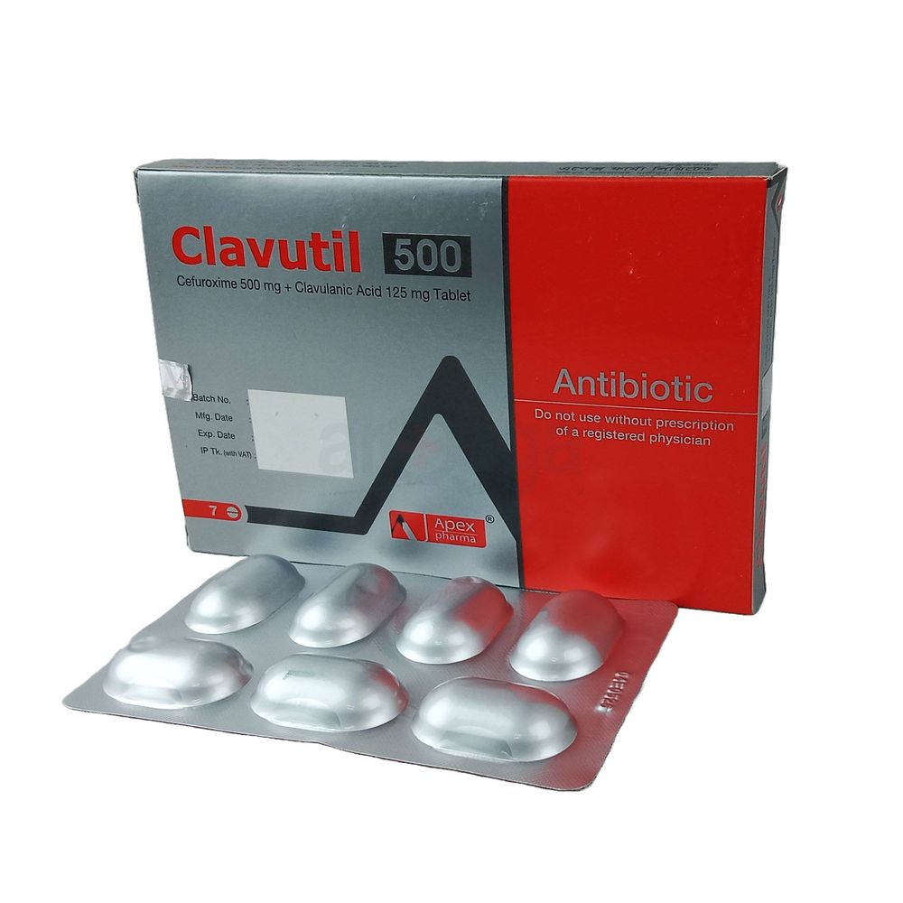 Clavutil 500mg+125mg Tablet