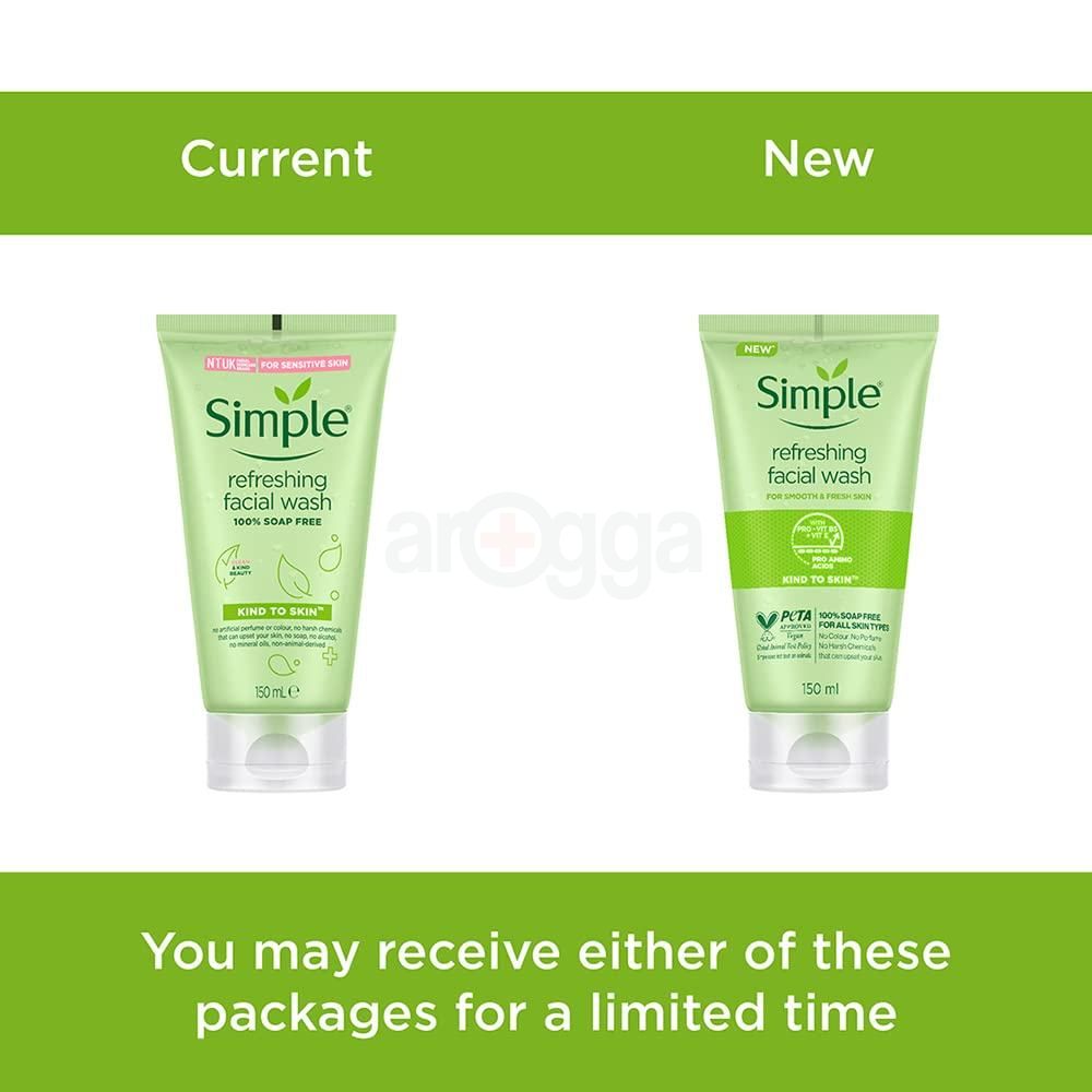 Simple Kind to Skin Refreshing Facial Wash with Vitamin B5+E  