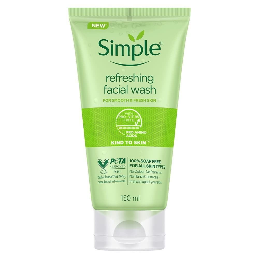 Simple Kind to Skin Refreshing Facial Wash with Vitamin B5+E 150ml  