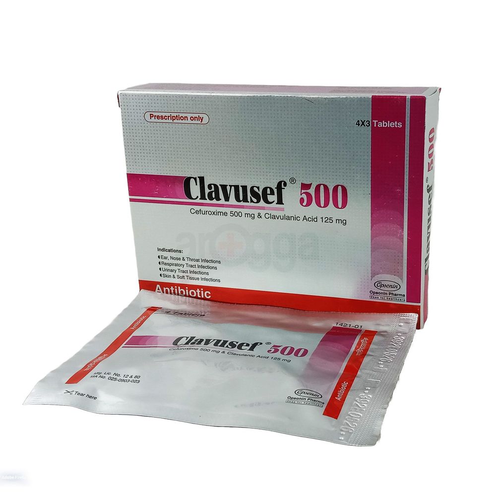 Clavusef 500mg+125mg Tablet