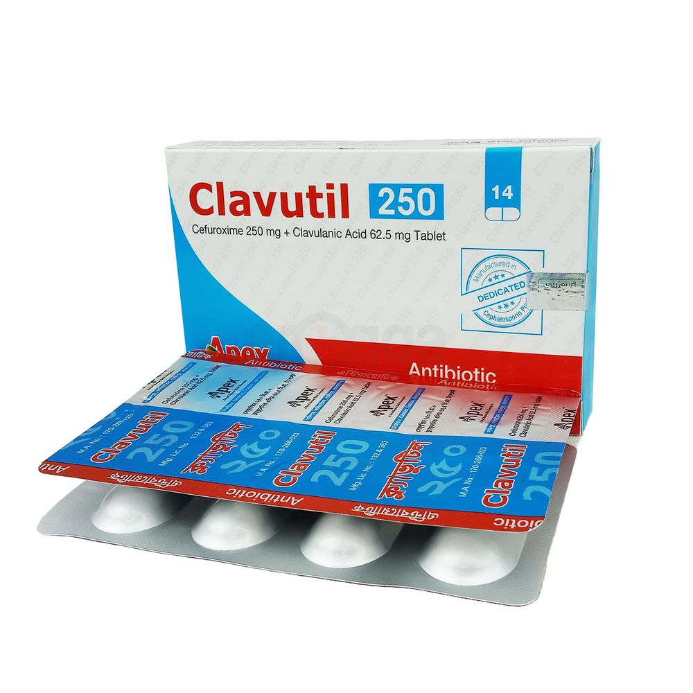 Clavutil 250mg+62.5mg Tablet