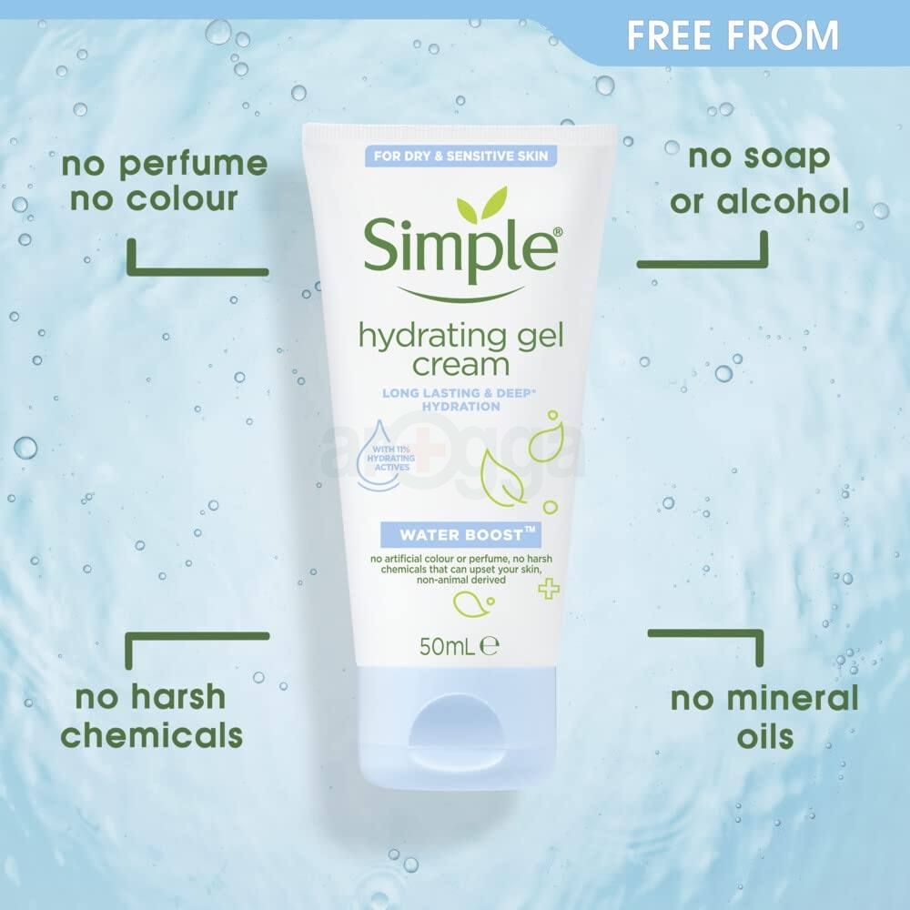 Simple Water Boost Hydrating Gel Cream for Dry and Sensitive Skin 50ml  