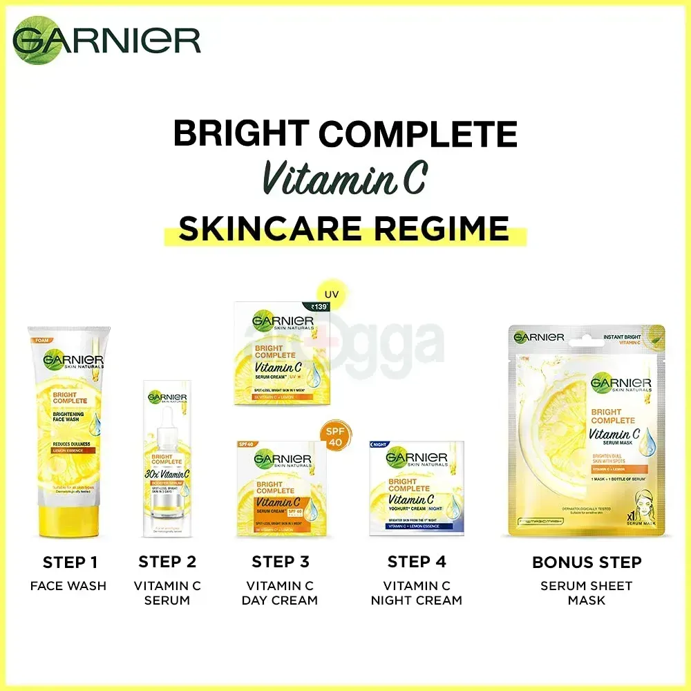 Garnier Bright Complete Vitamin C Night Sleeping Mask Cream 40gm  