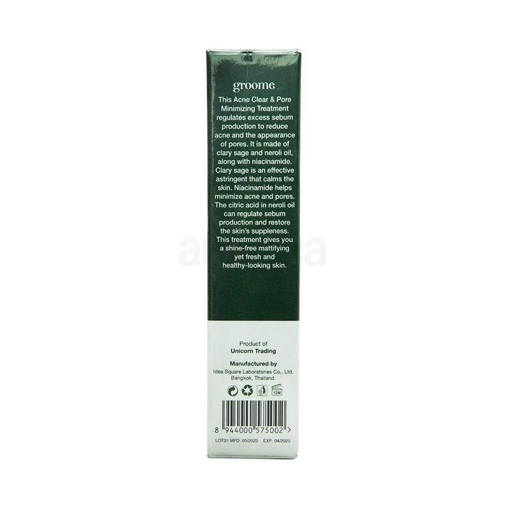 Groome Acne Clear & Pore Minimizing Treatment for All Skin Types 15ml  