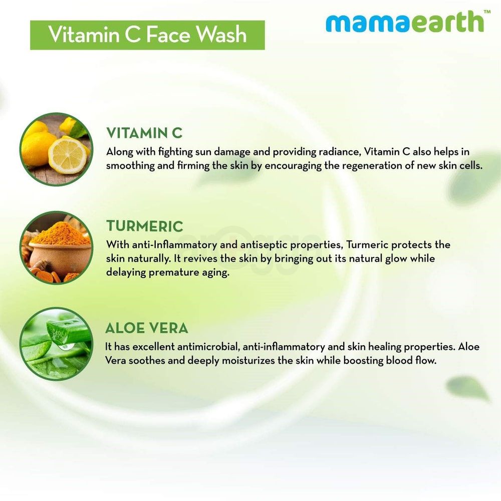 Mamaearth Vitamin C Facewash for Skin Turmeric 100ml  