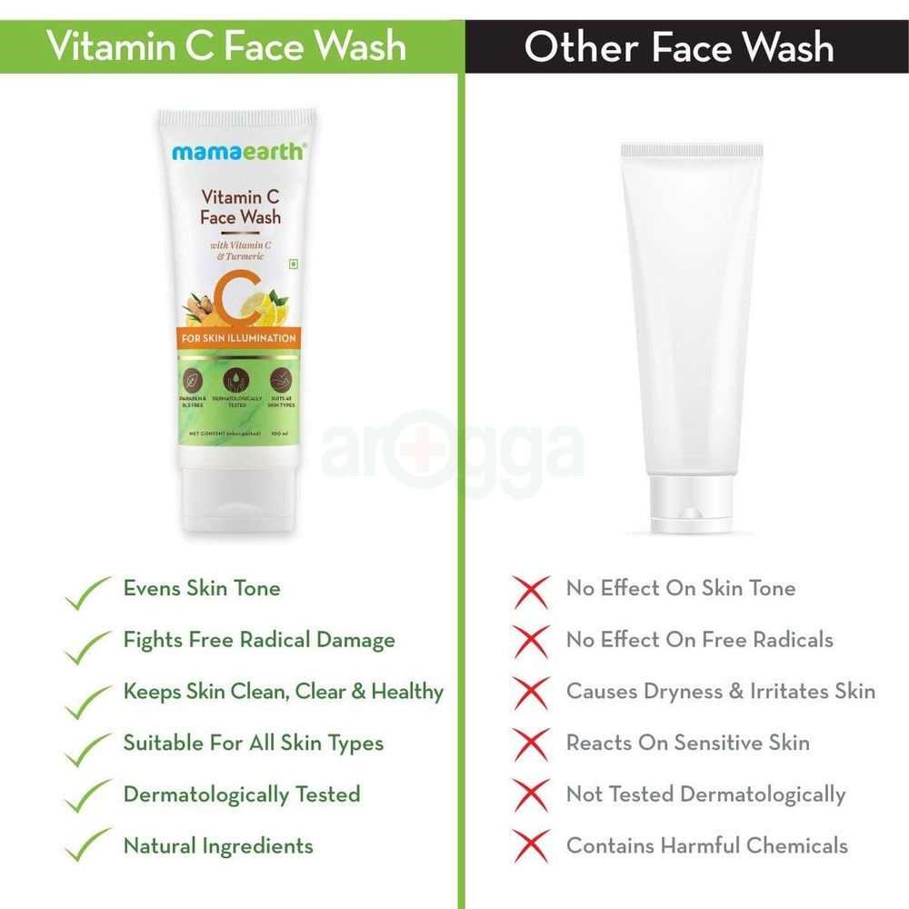 Mamaearth Vitamin C Facewash for Skin Turmeric 100ml  