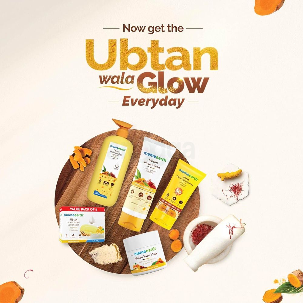 Mamaearth Ubtan Facewash with Turmeric and Saffron for Tan Removal 100ml  