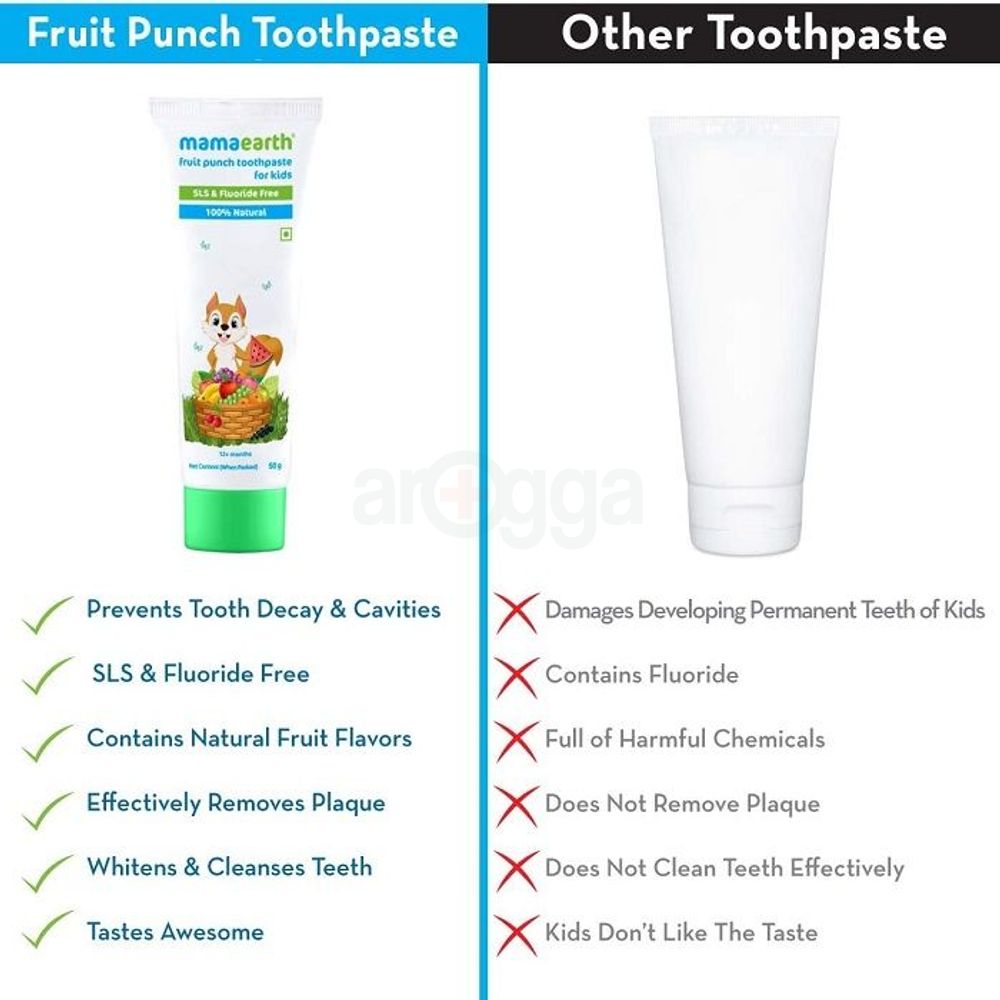 Mamaearth Fruit Punch Toothpaste for Kids 12+ Months 50g  