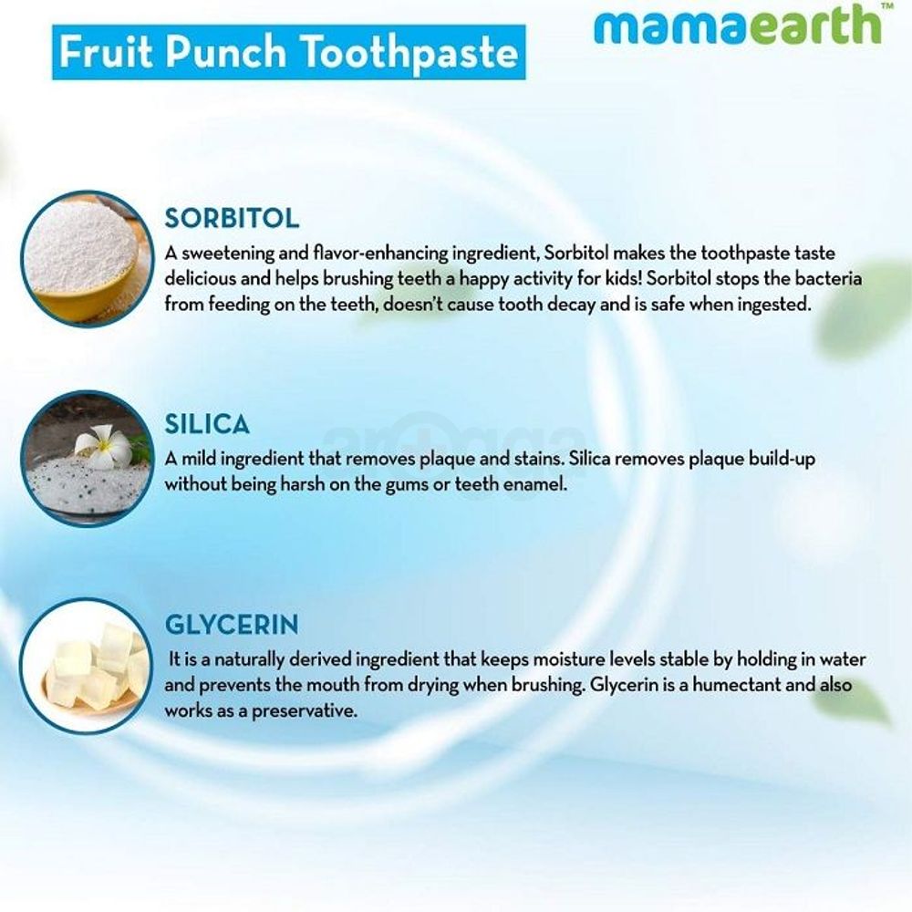 Mamaearth Fruit Punch Toothpaste for Kids 12+ Months 50g  