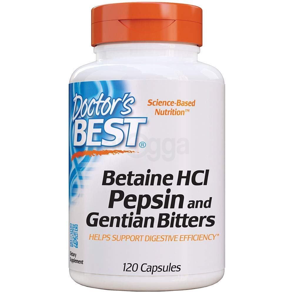 Doctor's Best, Betaine HCI Pepsin & Gentian Bitters, 120 Capsules  