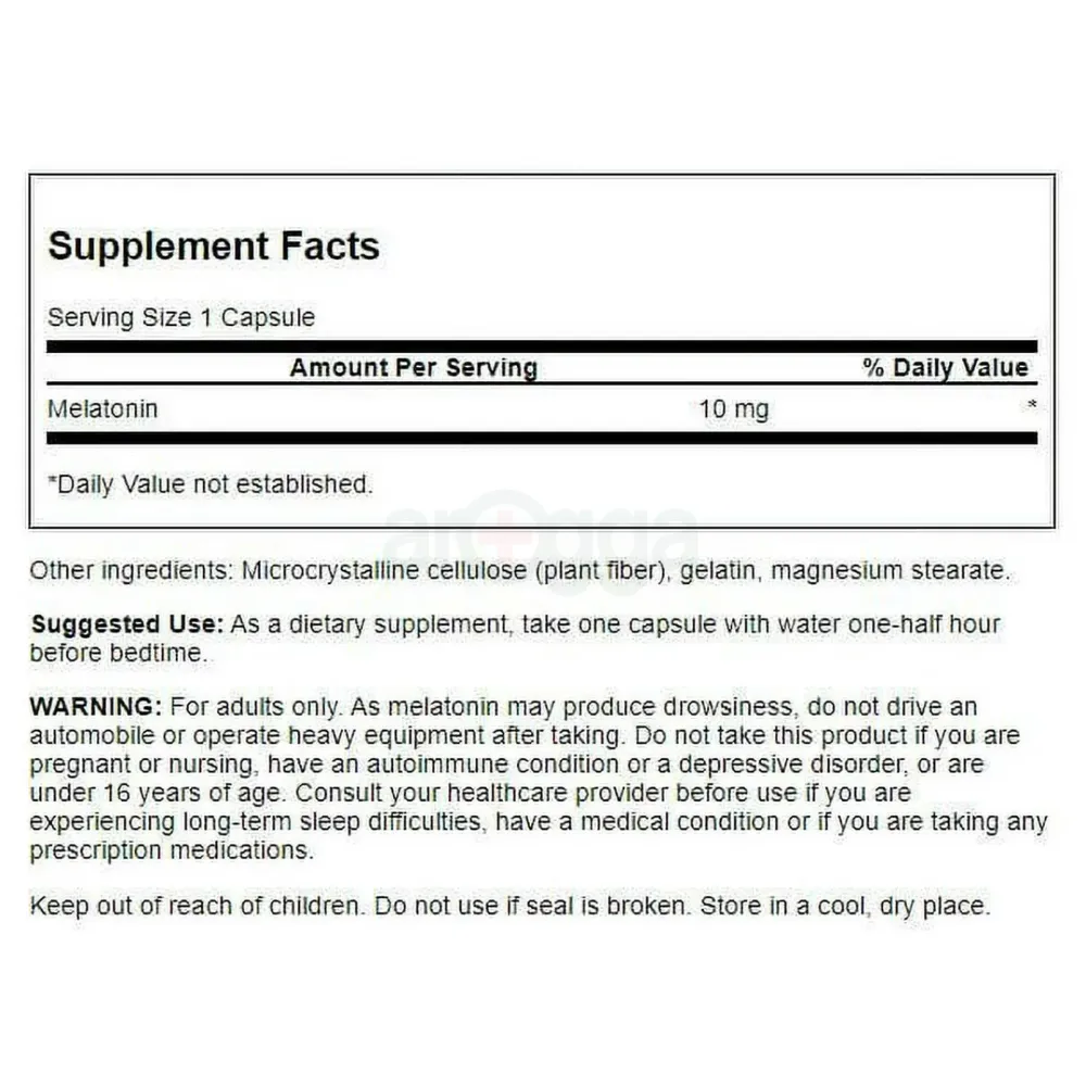 Swanson Dietary Supplements Triple Strength Melatonin 10 mg 60 Cap  