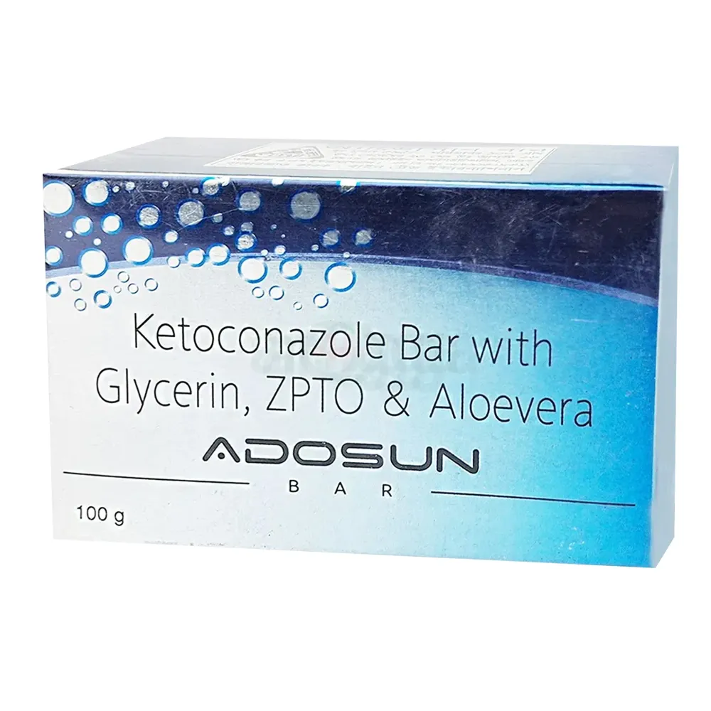 Adosun Bar 100gm – Ketoconazole Medicated Soap with Glycerin, ZPTO & Aloe Vera  