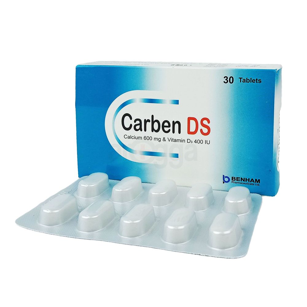 Carben DS 600mg+400IU Tablet