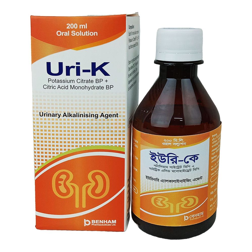 Uri-K 200ml (1500mg+250mg)/5ml Oral Solution