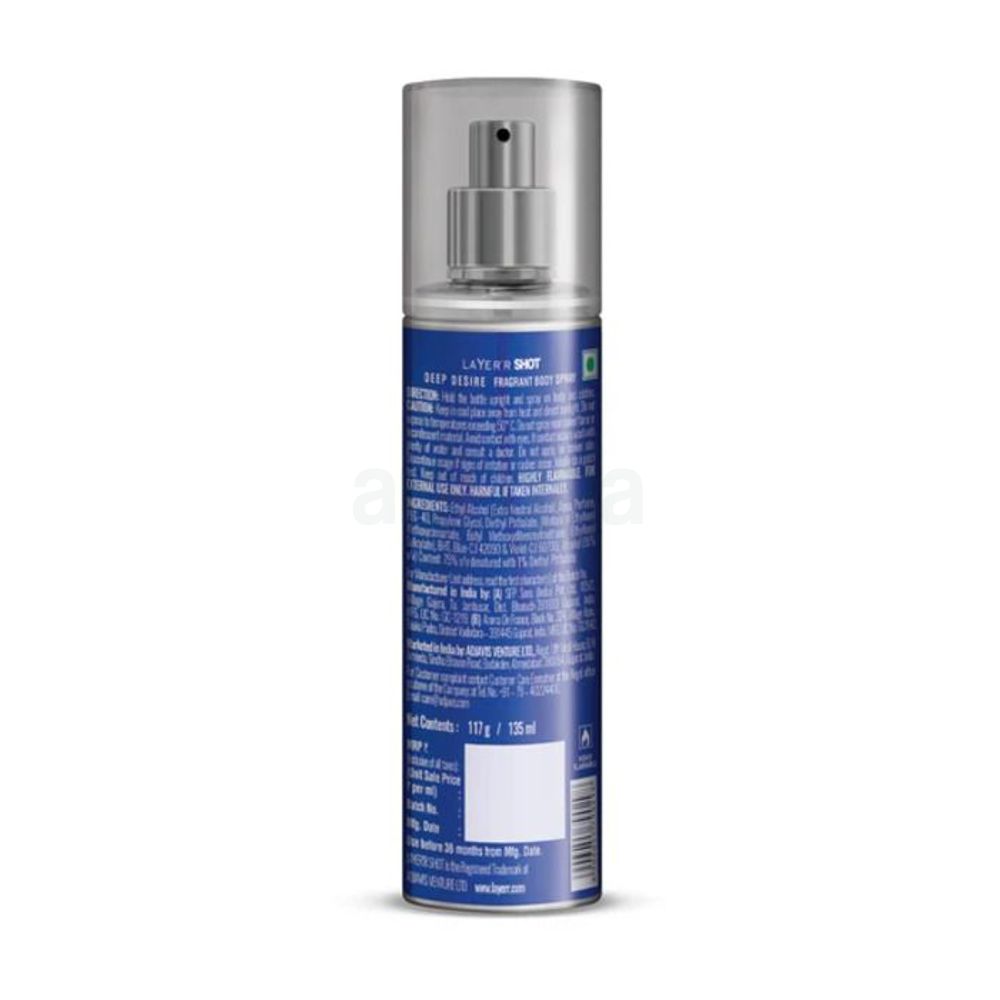 Layer'r Shot Deep Desire Body Spray for Men 135ml  