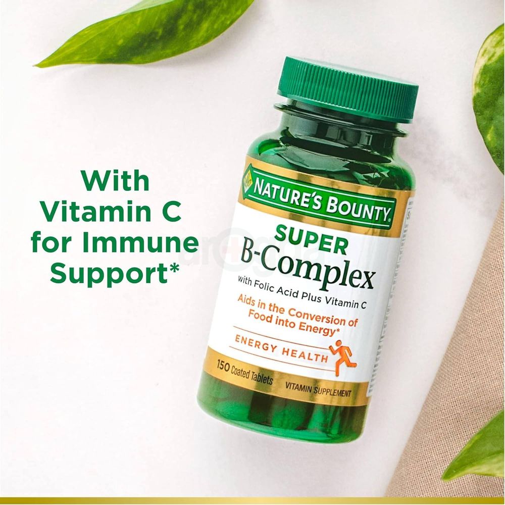 Nature's Bounty Super B-Complex With Folic Acid Plus Vitamin C 150 Tablets  
