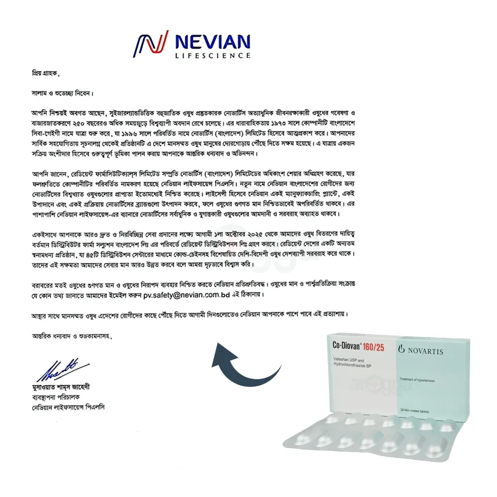 Co-Diovan 25/160 25mg+160mg Tablet