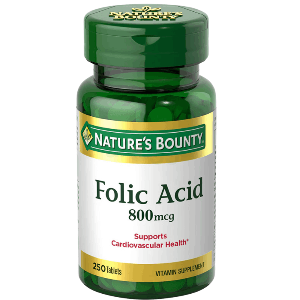 Nature's Bounty Folic Acid - 800mcg, 250 Tablets  