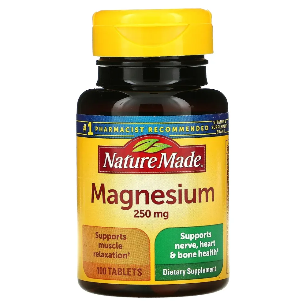 Nature Made Magnesium Supports Muscle Relaxation 250mg 100 Tablets  