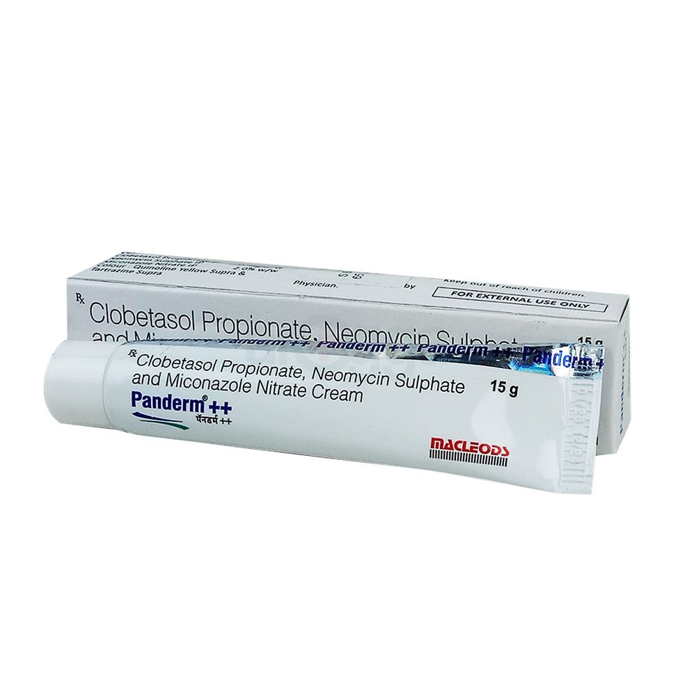 Macleods Panderm++ Clobetasol Propionate, Neomycin Sulphate & Miconazole Nitrate Cream  