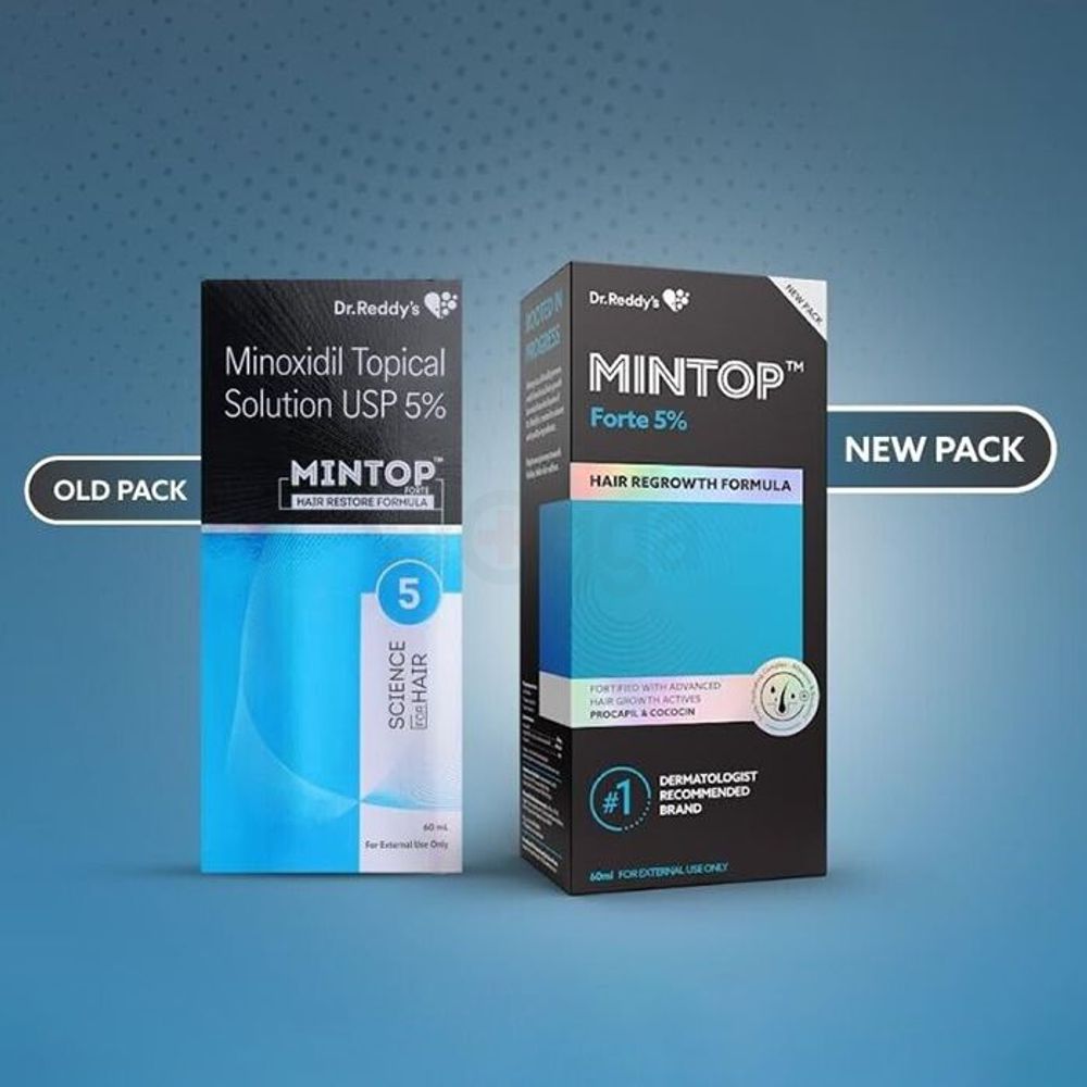 Dr. Reddy's Minoxidil Topical Solution USP 5% Mintop Forte Hair Restore Formula 60ml  