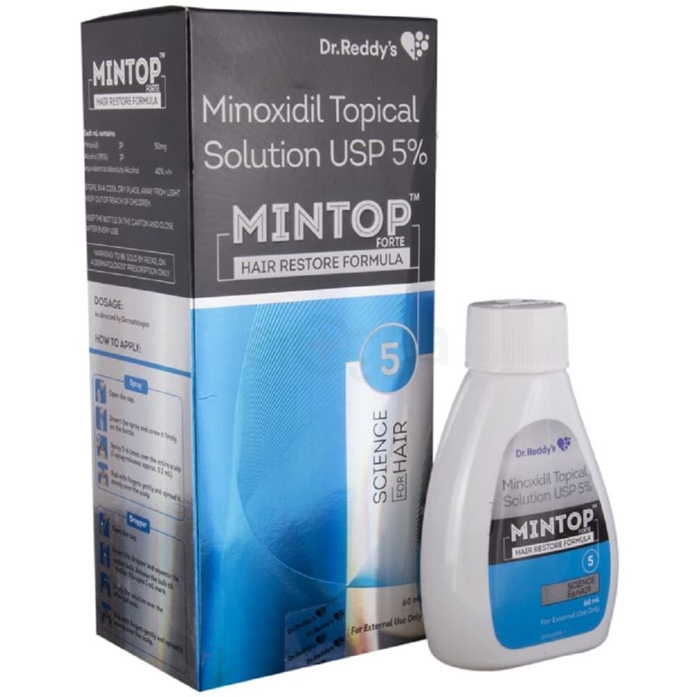 Dr. Reddy's Minoxidil Topical Solution USP 5% Mintop Forte Hair Restore Formula 60ml  