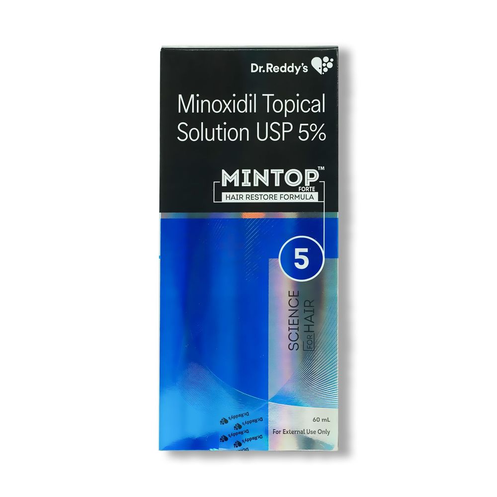 Dr. Reddy's Minoxidil Topical Solution USP 5% Mintop Forte Hair Restore Formula 60ml  
