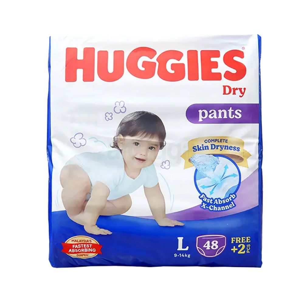 Huggies Dry Pants Diaper L 50's Pack Malaysian  