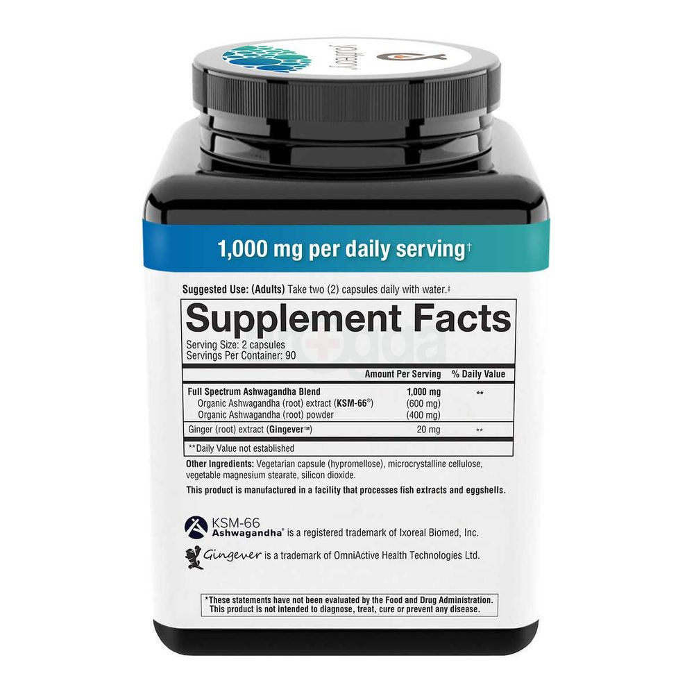 Youtheory Ashwagandha 1000mg 180 Capsules  