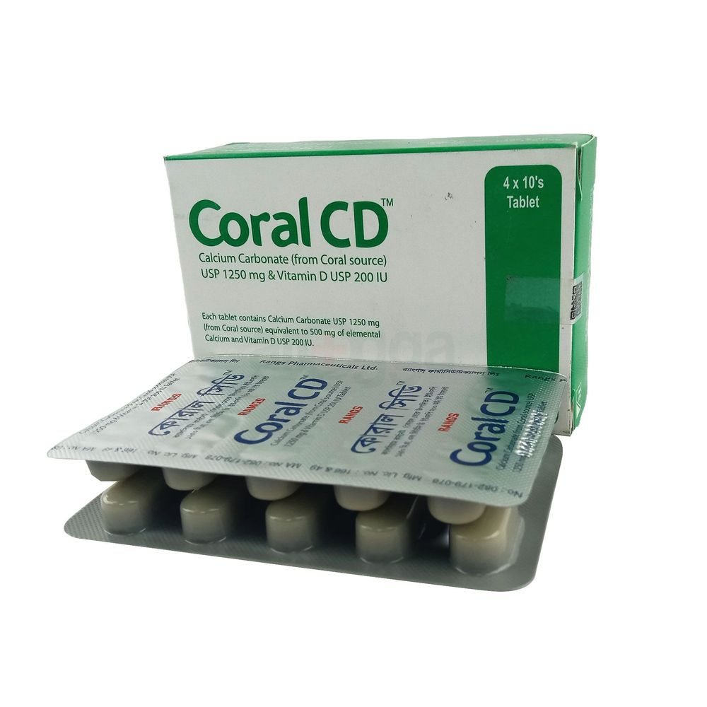 Coral CD 500mg+200IU Tablet