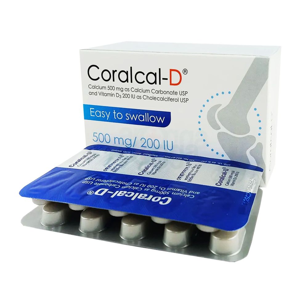 Coralcal-D 500mg+200IU Tablet