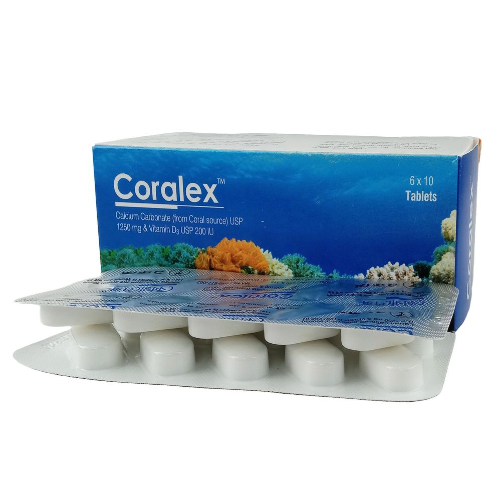 Coralex 1250mg+200IU Tablet