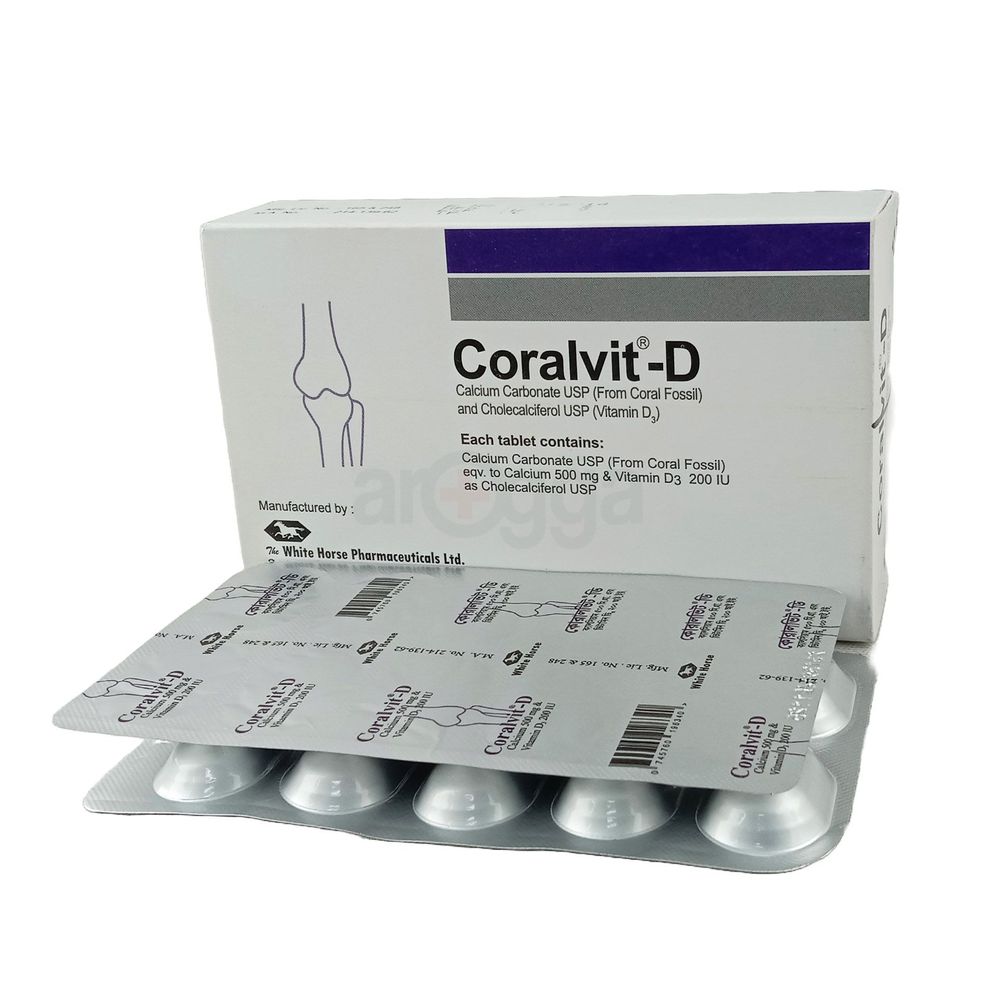 Coralvit-D 500mg+400IU Tablet