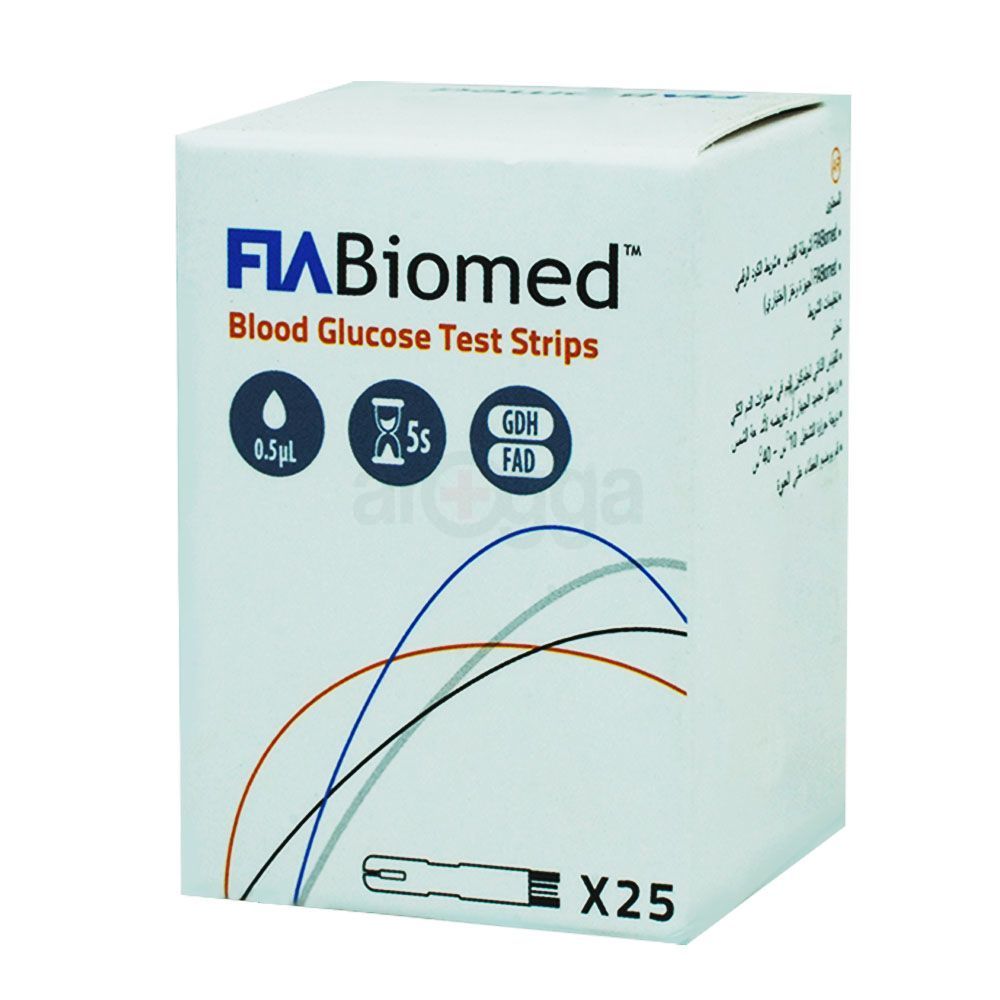 Fia Biomed Blood Glucose Test Strips 25's Pack  