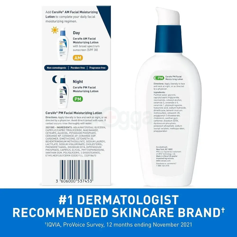 CeraVe PM Facial Moisturizing Lotion For Normal To Dry Skin 89ml  