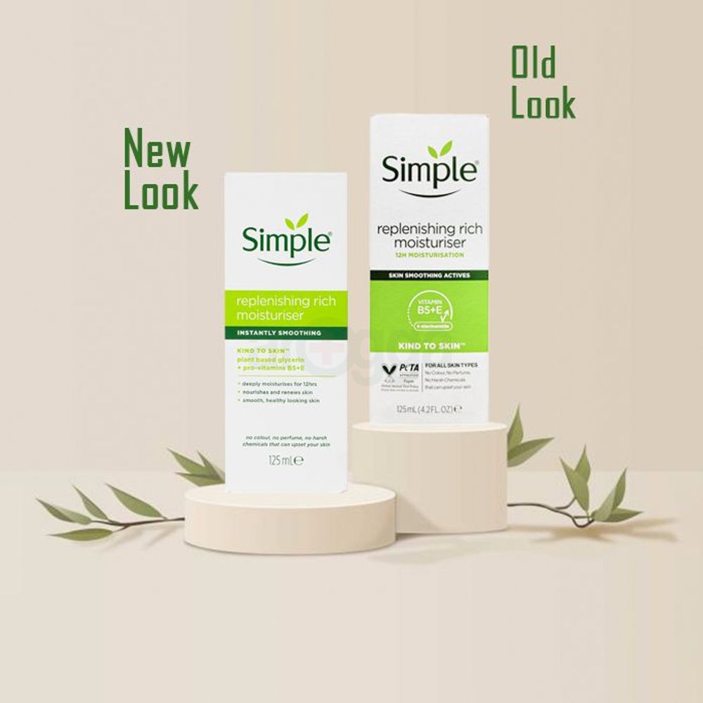 Simple Kind to Skin Replenishing Rich Moisturiser with Vitamin B5+E & Niacinamide  