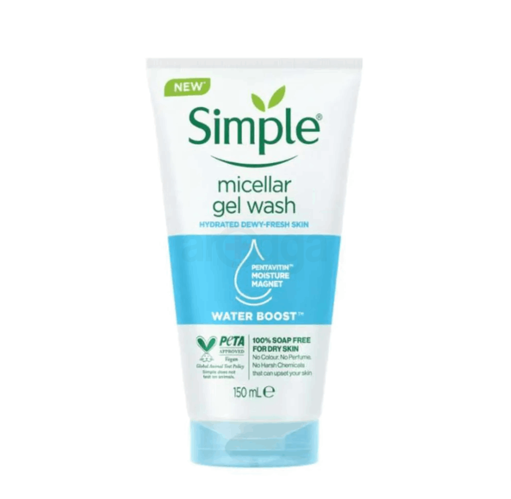 Simple Water Boost Micellar Facial Gel Wash for Hydrated Dewy-Fresh Skin 150ml  