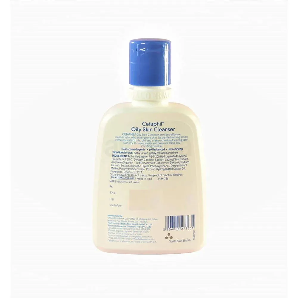 Cetaphil Oily Skin Cleanser For Combination to Oily, Sensitive Skin 125ml  